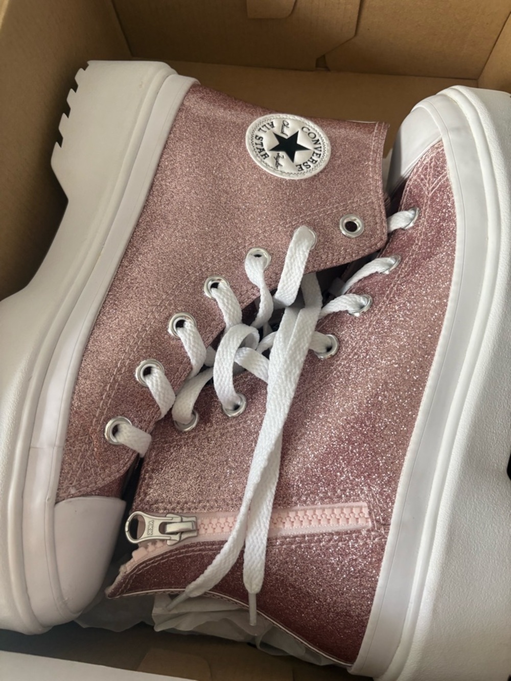 Converse Kids Glitter High-Top Sneakers in pink glitter new in box